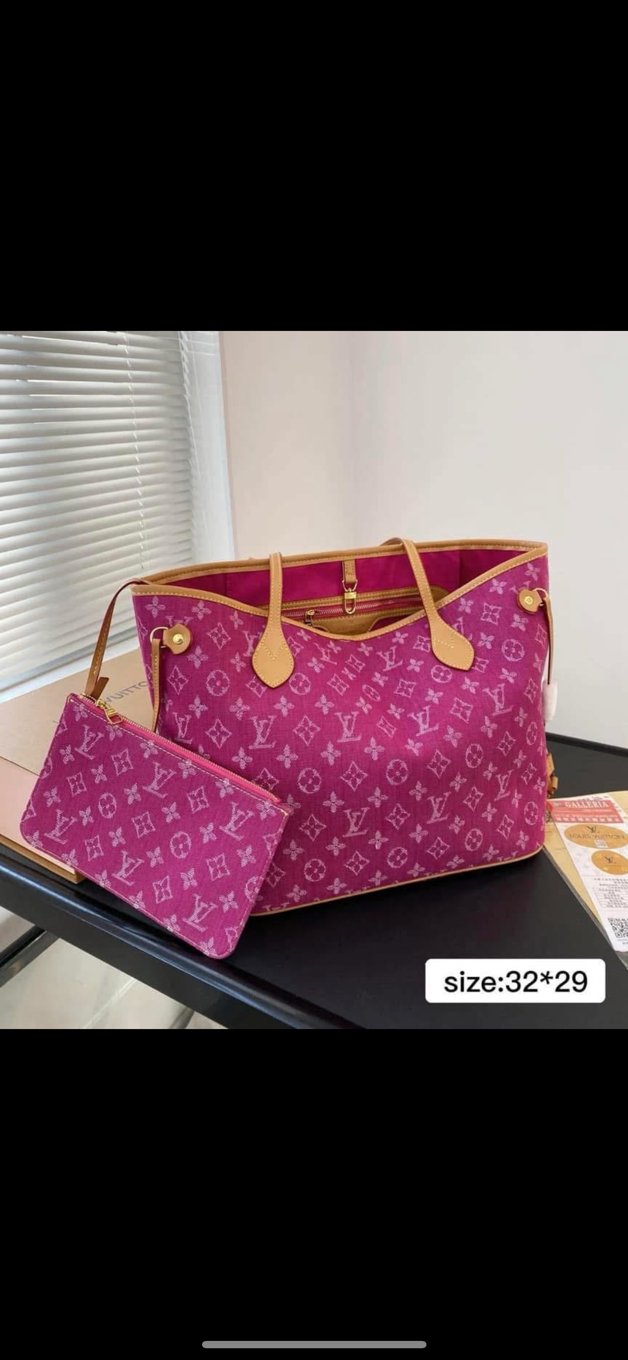 Pink LV Inspired Tote Bag (2 PC)