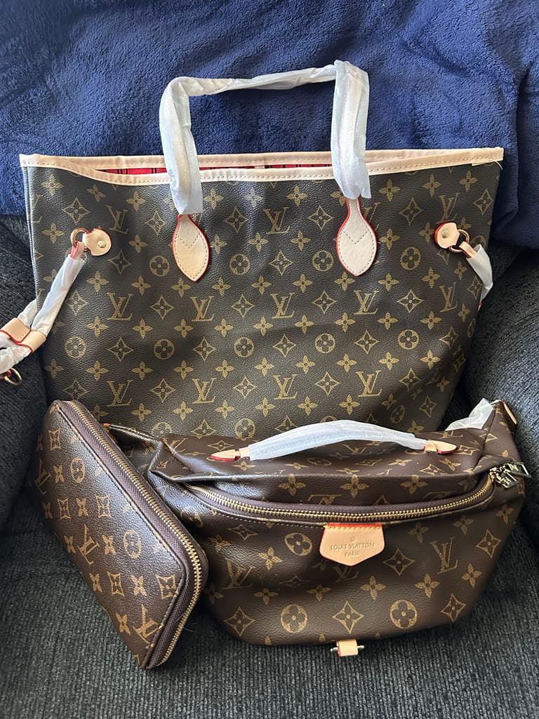 LV Inspired 3 PC Set w/ Bum Bag